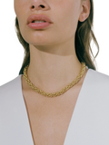 Shyla Cinque layered necklace gold plated brass - British product