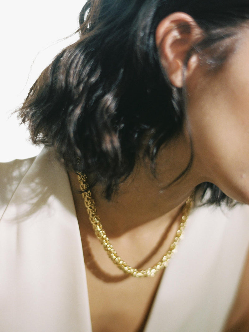 Shyla Cinque layered necklace gold plated brass - British product