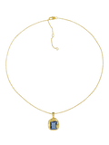 Shyla square crystal pendant necklace gold plated, UK version