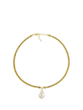 Shyla Gold Plated Serpentine Pearl Necklace, imported from the UK