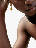 Shyla chunky knot drop earrings gold plated glass stone (British brand)
