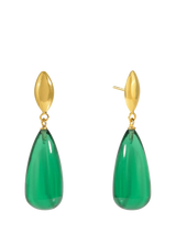 John Lewis Shyla Corine Oval Glass Drop Earrings Gold- Buy online at McGrocer