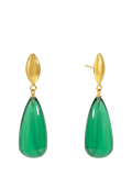 Shyla oval glass drop earrings gold plated - British product