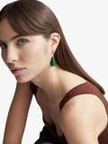 Shyla oval glass drop earrings gold plated - British product