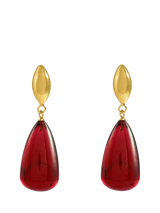 John Lewis Shyla Corine Oval Ruby Drop Earrings Gold- Buy online at McGrocer