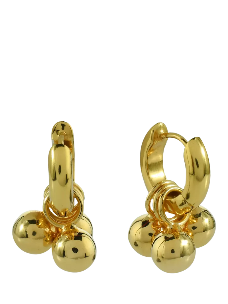 Shyla beaded hoop earrings gold - British product