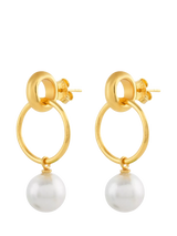 John Lewis Shyla Layla Pearl Hoop Earrings Gold- Buy online at McGrocer