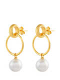Shyla Layla pearl hoop earrings in gold - British product