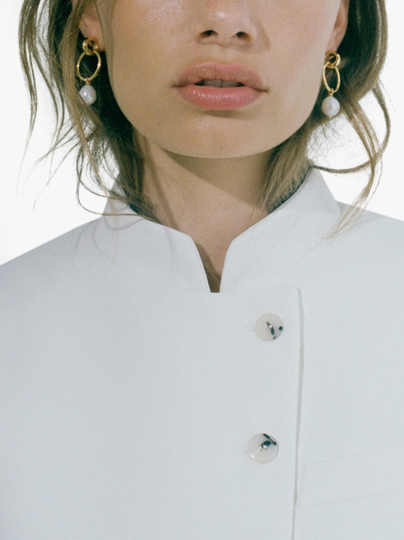 Shyla Layla pearl hoop earrings in gold - British product