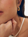 Shyla Lua blue crystal pearl hoop earrings gold plated, imported from the UK