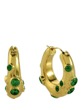 Shyla Oren crystal hoop earrings gold plated - British product