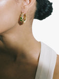 Shyla Oren crystal hoop earrings gold plated - British product