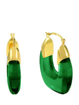 John Lewis Shyla Rafelli Glass Hoop Earrings, Gold- Buy online at McGrocer