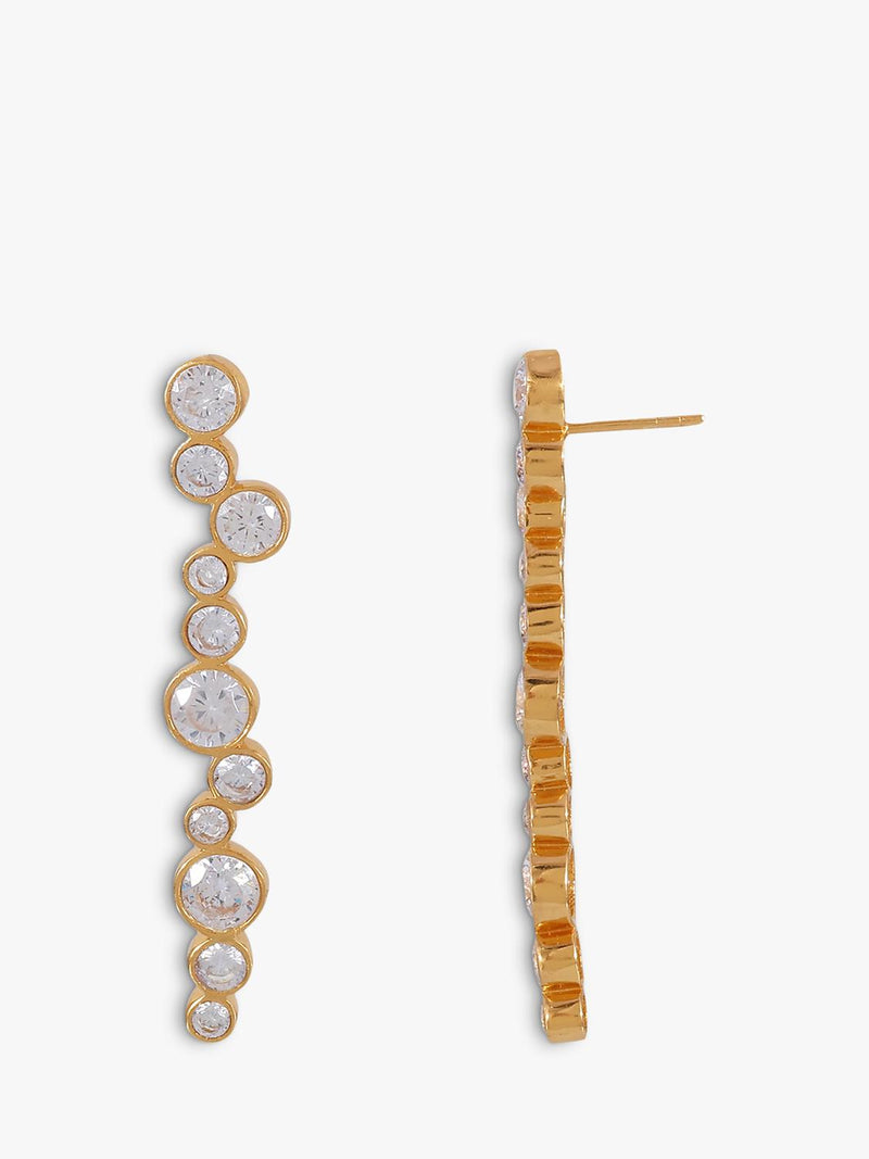 Shyla tier crystal drop earrings clear, imported from the UK