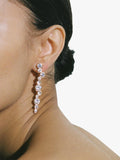 Shyla tier crystal drop earrings clear, imported from the UK