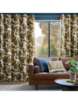 John Lewis Orla Kiely Wildflower Coffee Lined Eyelet Curtain Pair 117cm x 137cm- Buy online at McGrocer