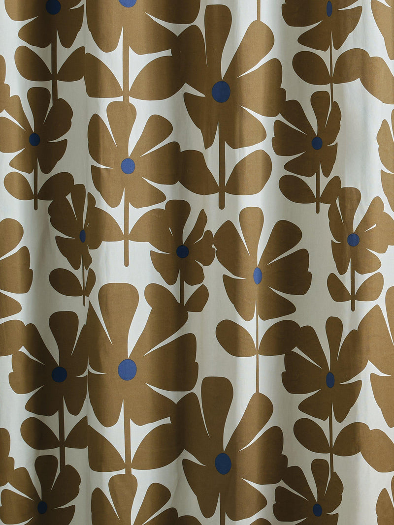 Orla Kiely Wildflower lined eyelet curtain coffee (British brand)