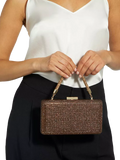 Dune London diamante handle clutch bag in bronze (British brand)