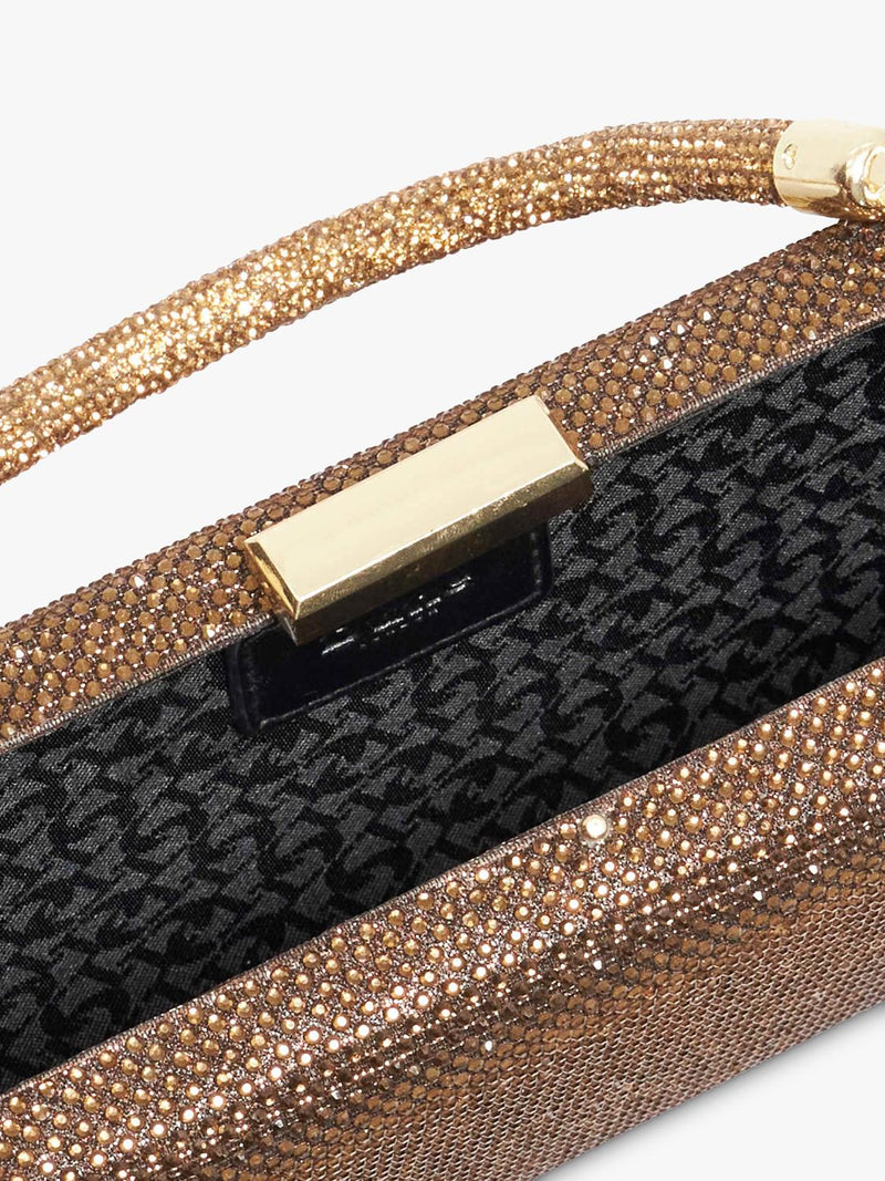 Dune London diamante handle clutch bag in bronze (British brand)