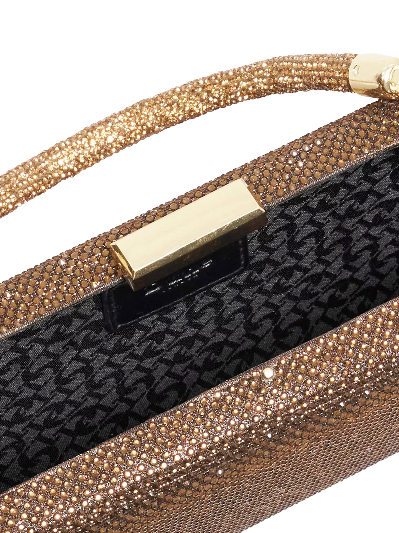 Dune London diamante handle clutch bag in bronze (British brand)