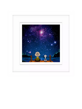 John Lewis John Lewis Peanuts Snoopy & Charlie Stargazing Framed Art Print, 22 x 22cm- Buy online at McGrocer