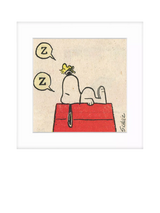 John Lewis John Lewis Peanuts 'Snoopy Sleep' Framed Print, Red, 22 x 22cm- Buy online at McGrocer