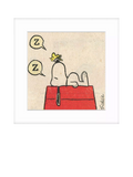 John Lewis framed print Snoopy Sleep Red 22x22cm, imported from the UK