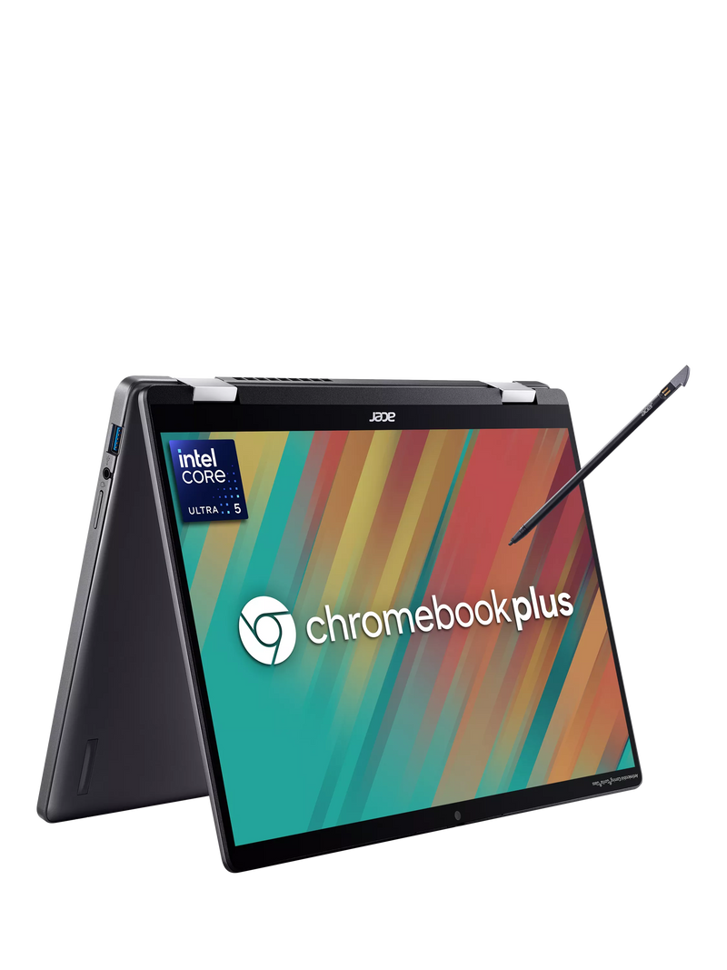 Acer Chromebook Plus Spin 714 laptop, Iron finish (British brand)