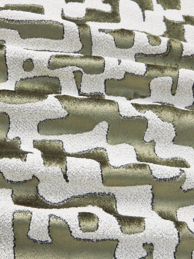 John Lewis Serena abstract velvet fabric in green (British brand)