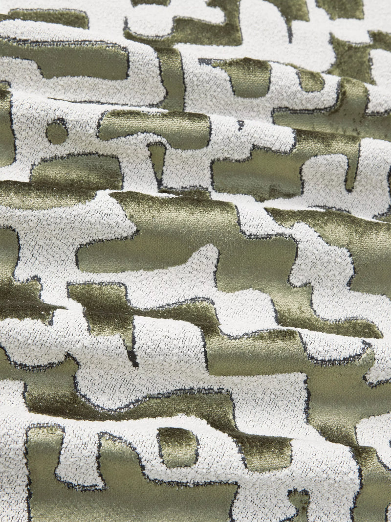 John Lewis Serena abstract velvet fabric in green (British brand)