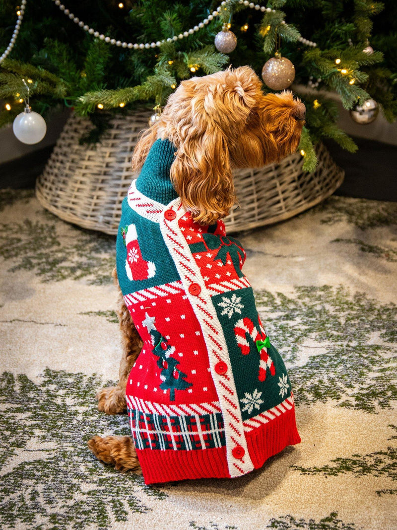 Rosewood Candy Cane dog Christmas gift box medium, UK version