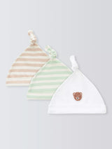 John Lewis John Lewis Baby Teddy Hats Pack of 3 Multi- Buy online at McGrocer