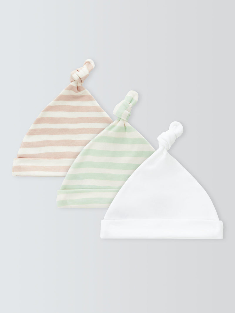 John Lewis Baby Teddy Hats pack of 3, UK version