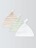 John Lewis Baby Teddy Hats pack of 3, UK version