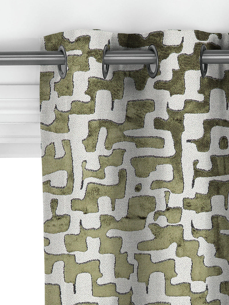 John Lewis abstract velvet curtains green made to measure (British brand)