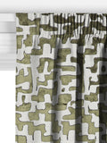John Lewis abstract velvet curtains green made to measure (British brand)