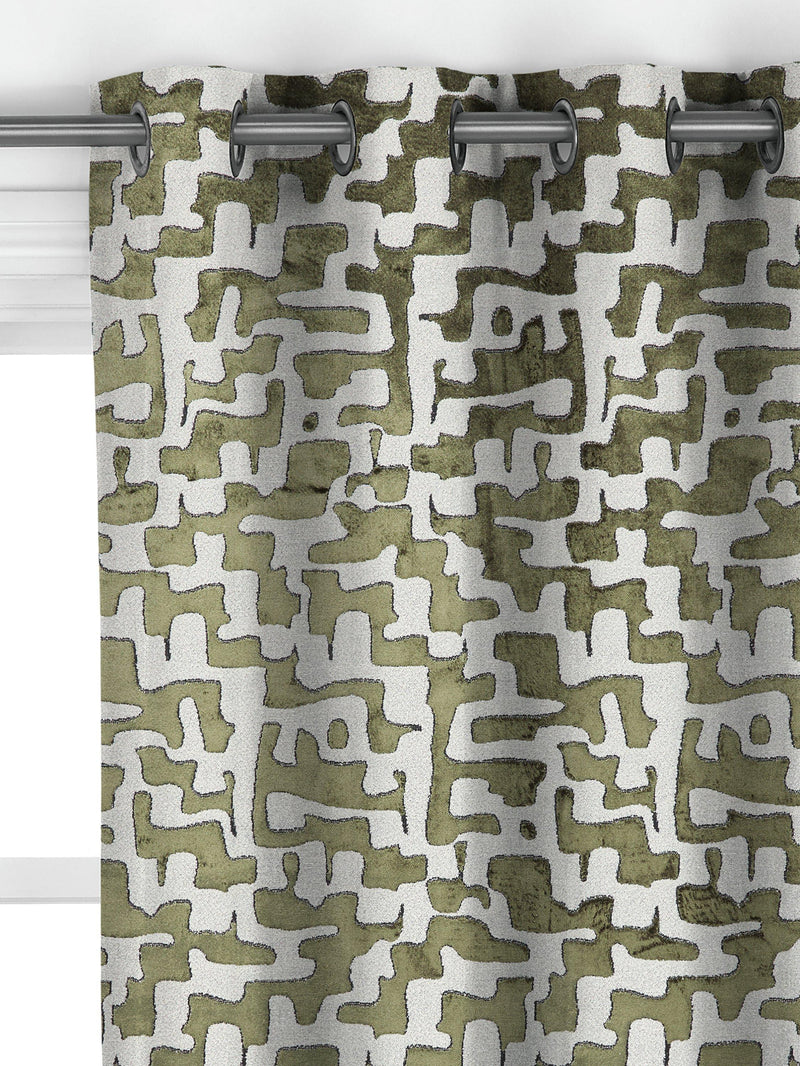 John Lewis abstract velvet curtains green made to measure (British brand)