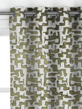 John Lewis abstract velvet curtains green made to measure (British brand)