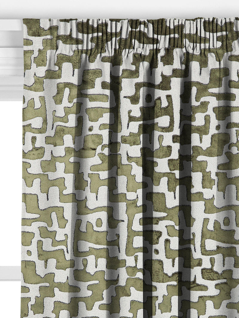 John Lewis abstract velvet curtains green made to measure (British brand)