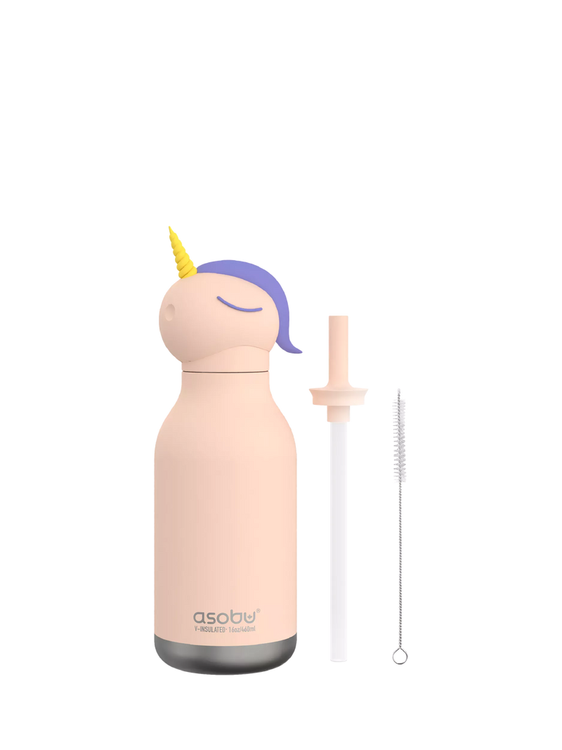 Asobu unicorn bestie water bottle pink 16oz, imported from the UK
