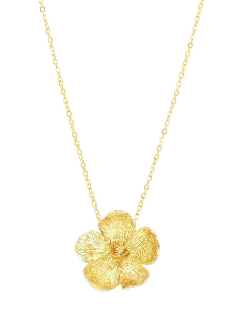 Ottoman Hands gold flower pendant necklace, imported from the UK
