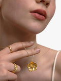 Ottoman Hands gold flower pendant necklace, imported from the UK