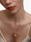 Ottoman Hands gold flower pendant necklace, imported from the UK