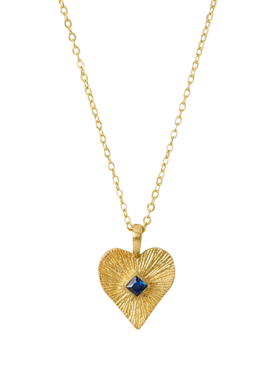 John Lewis Ottoman Hands Crystal Heart Necklace Gold 50cm- Buy online at McGrocer