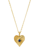 John Lewis Ottoman Hands Crystal Heart Necklace Gold 50cm- Buy online at McGrocer