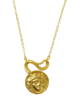John Lewis Ottoman Hands Goddess Gorgon Medusa Gold Pendant Necklace- Buy online at McGrocer