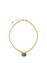 John Lewis Ottoman Hands Daphne Emerald Necklace Gold 45cm- Buy online at McGrocer