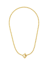 John Lewis Ottoman Hands Thea Snake Chain T-Bar Necklace Gold 44 cm- Buy online at McGrocer