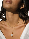Ottoman Hands Thea snake chain necklace in gold, imported from the UK