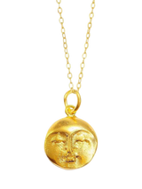 John Lewis Ottoman Hands Moon Face Pendant Gold Necklace 50cm- Buy online at McGrocer